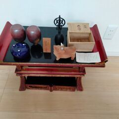 （骨董品）神仏台　九谷焼 清峰作 小瓶　仏教の鐘　三輪明神の画像