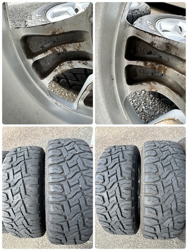 ハイエースに装着　ハイラックスサーフアルミ　TOYO OPENCOUNTRY R/T ホワイトレター　215/65R16C 109/1