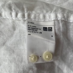 UNIQLO ユニクロ　シャツ　Lサイズ　ホワイト　襟付き　メンズ　長袖シャツの画像