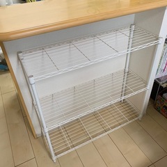 【既にお取引中の商品です。お問い合わせはご遠慮下さい＊】ニトリ(NITORI) スチールラック STANDARD 2段 ホワイト 幅84.5×奥行29.5×高さ80cm の画像
