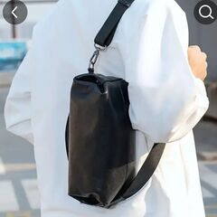 ■新品■ブラックレザーショルダーバッグ 28cm の画像