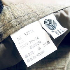 【急募‼️】チェック柄 ウール100% ひざ丈スカート★Lサイズの画像