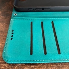 【美品】手帳型ケース iPhone 16e ターコイズ　カード入れ　フリップの画像