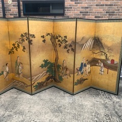 金屏風　七賢人竹林　一双　大変美しいの画像