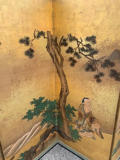 金屏風　七賢人竹林　一双　大変美しい