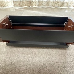 デスク上収納ボックス　ウォールナット色の画像