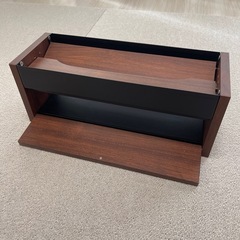 デスク上収納ボックス　ウォールナット色の画像