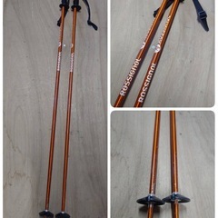●24) ROSSIGNOL radical j 140cm  107/67/94 12M スキー板 /ビンディング / ポール 101cm 3点セット  比較的綺麗め 中古 ③の画像