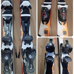 ●24) ROSSIGNOL radical j 140cm  107/67/94 12M スキー板 /ビンディング / ポール 101cm 3点セット  比較的綺麗め 中古 ③の画像
