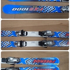 ●26) B×B FREERIDE FXS1000 150cm  105 /66/92 13.5M スキー板 /ビンディンSL45/KAZAMA ポール 105cm 3点セット 中古 ④の画像