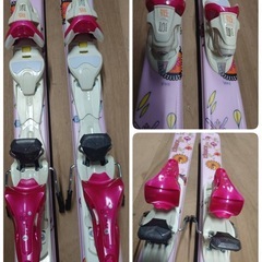 ●27) ROSSIGNOL Fun girl 150cm  108/67/94 14M スキー板 /ビンディング / SALOMON ポール 107cm 3点セット  比較的綺麗め 中古 ③の画像