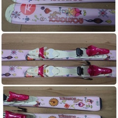 ●27) ROSSIGNOL Fun girl 150cm  108/67/94 14M スキー板 /ビンディング / SALOMON ポール 107cm 3点セット  比較的綺麗め 中古 ③の画像