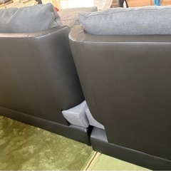 美品⭐️布張りカウチソファ 3人掛け  クッション付きの画像