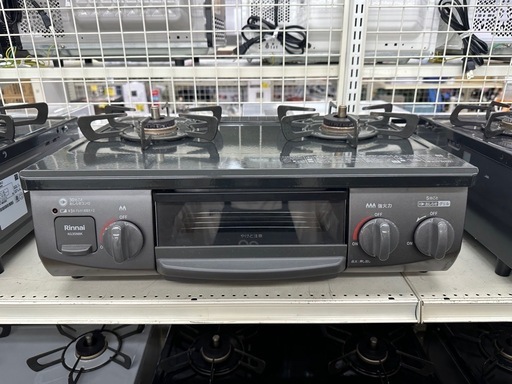 【ドリーム川西店御来店限定】☆ジモティー見たよ♪割引☆ リンナイ ガステーブル KG35NBK LPガス 2022 動作確認／クリーニング済み 【99560000020360】