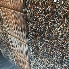 ラタンスクリーン　アジアンパーテーション　バリ島家具　アジアン家具　リゾートインテリア　おしゃれ間仕切り　希少　の画像