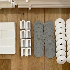 ☆ベビー用品セット割有り〈美品〉ifam ベビーサークル　バーチ(ホワイト)10枚セットの画像