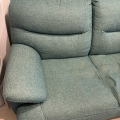【取引中】ニトリ　2人がけソファー　グリーンの画像