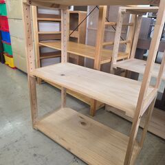 J2102　【リユースのサカイ柏店】3段木製ラック　クリーニング済み　の画像