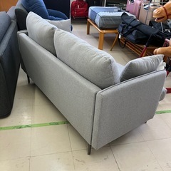 中古品　コンパクト2人掛けソファー　ラブソファー　グレー　1400mm 公田店の画像