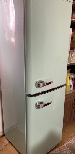［決まりました］レトロ　冷蔵庫　130L 2021年製　グリーン　アイリスオーヤマ