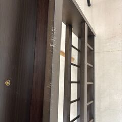 リユースのサカイ栃木店★ジモティ割あり★  ダイニングセット ホワイト×ダークブラウン W92～120×D75×H69 クリーニング済み TC10822の画像