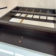 リユースのサカイ栃木店★ジモティ割あり★  ダイニングセット ホワイト×ダークブラウン W92～120×D75×H69 クリーニング済み TC10822の画像
