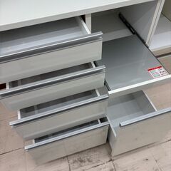 リユースのサカイ栃木店★ジモティ割あり★ 高橋木工 食器棚 ホワイト W90.5×D51×H187 クリーニング済み TC10823の画像