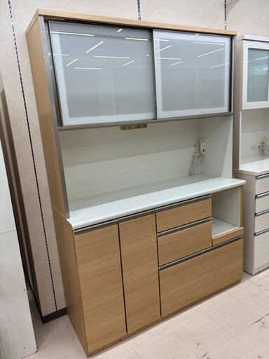 *更にお値段見直しました*リユースのサカイ栃木店★ジモティ割あり★ NITORI 食器棚 ホワイト W140×D50×H200 クリーニング済み TC10824