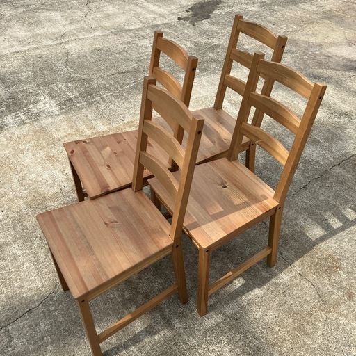 【廃盤✨4脚セット】ヨックモック　ダイニングチェア　ダイニングテーブル用　椅子　イス　いす　家具　インテリア　IKEA イケア　木製　