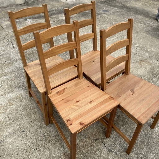 【廃盤✨4脚セット】ヨックモック　ダイニングチェア　ダイニングテーブル用　椅子　イス　いす　家具　インテリア　IKEA イケア　木製　