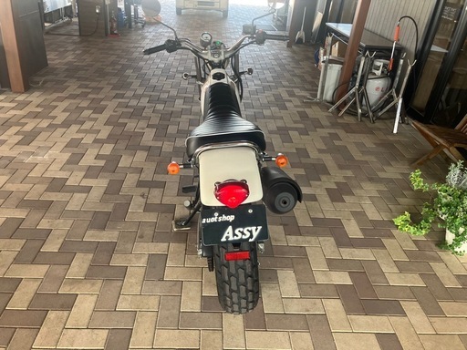 SUZUKI バンバン200 NH41A キャブレター　オールペイント　ホワイト/ベージュ　フロントフォークOH ブレーキパッド交換　シート新品張り替