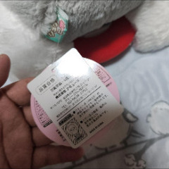 シュナとボブとなかまたち　シュナとりんご　ぬいぐるみ時計　新品の画像