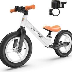 新品　ＰＩＮＫ　要組み立て　ペダルなし自転車 ピンク　子供用 光るゴムタイヤ ベル付き 12インチの画像