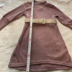 petit main プティマイン ベルト付きワンピース 100cm リブの画像