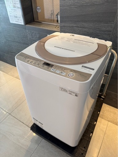 シャープ　ES-KS70U-N 2019年製　7キロ洗濯機　