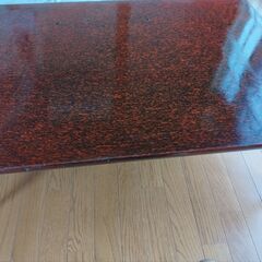 中古ローテーブル 木製天板 折りたたみ金属脚 高さ330mm 幅740mm 長さ1040mmの画像