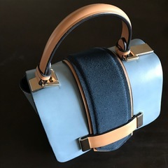 ザラ　ZARA  2way ショルダーバッグ　ハンドバッグ　ブルー　ネイビーの画像