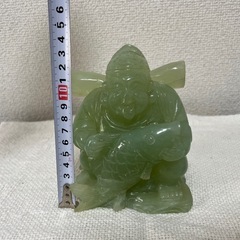翡翠 玉 緑石 恵比寿 大黒天 2体 台座付 中国 七福神 の画像