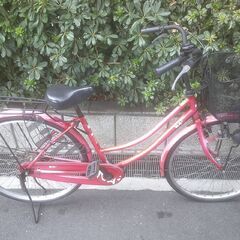 整備済み中古自転車　26インチ　税別￥7.980-　軽快車　ピンク（色アセ）928の画像
