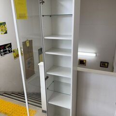 J3024　【リユースのサカイ柏店】　IKEA　イケア　コレクションラック　左開き　ホワイト　ガラス張り　棚の画像