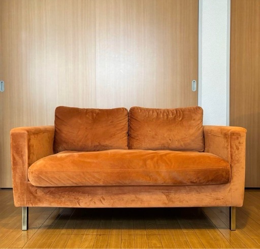 LOWYA 2人掛けソファ フロアソファ ベロア調