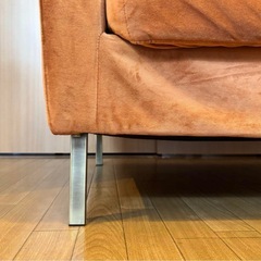 LOWYA 2人掛けソファ フロアソファ ベロア調の画像