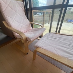 【IKEA】 パーソナルチェア&オットマンの画像