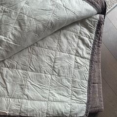 無印良品　洗いざらし コットン キルティングラグの画像