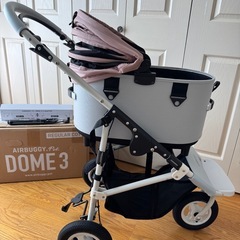 一回使用極美品！【AIRBUGGY】DOME 3 レギュラー 新色サーモンベリー ホワイトフレーム エアバギー ドーム３の画像