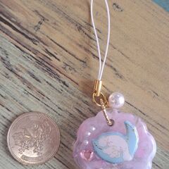 【訳あり】ハンドメイド　レジンキーホルダー　シナモンロール　ピンクをの画像