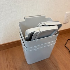 IKEA スコーレスト蓋付きゴミ箱 3点セットの画像