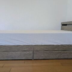 【美品】収納付きダブルベッド +マットレスの画像