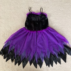 キッズ　ハロウィン紫黒キャミソールドレス（中古）の画像