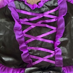 キッズ　ハロウィン紫黒キャミソールドレス（中古）の画像